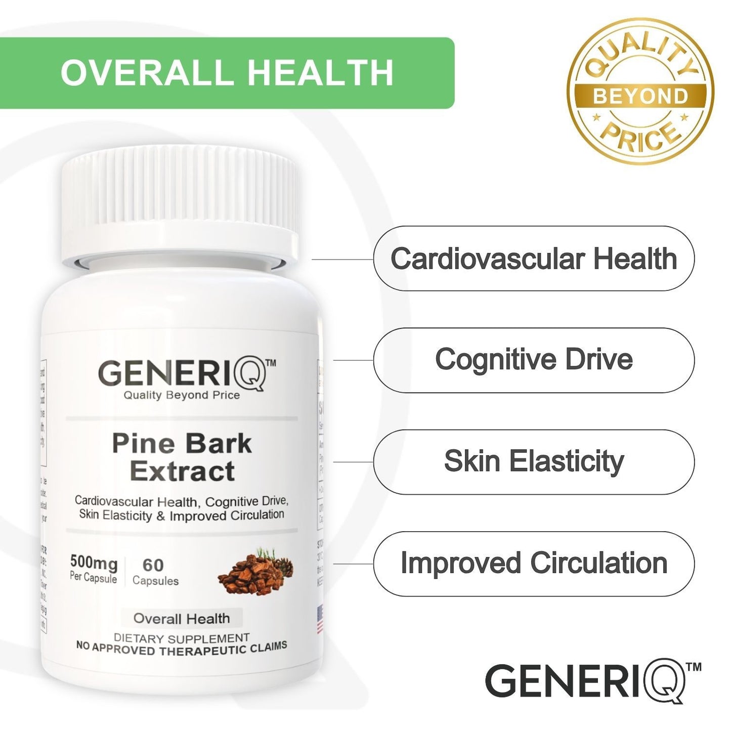 GENERIQ™ Pine Bark Extract, 500mg
