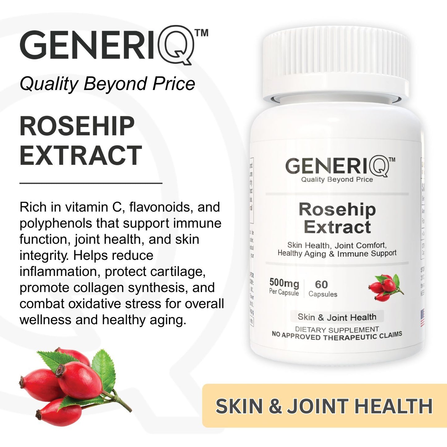 GENERIQ™ Rosehip Extract, 500mg