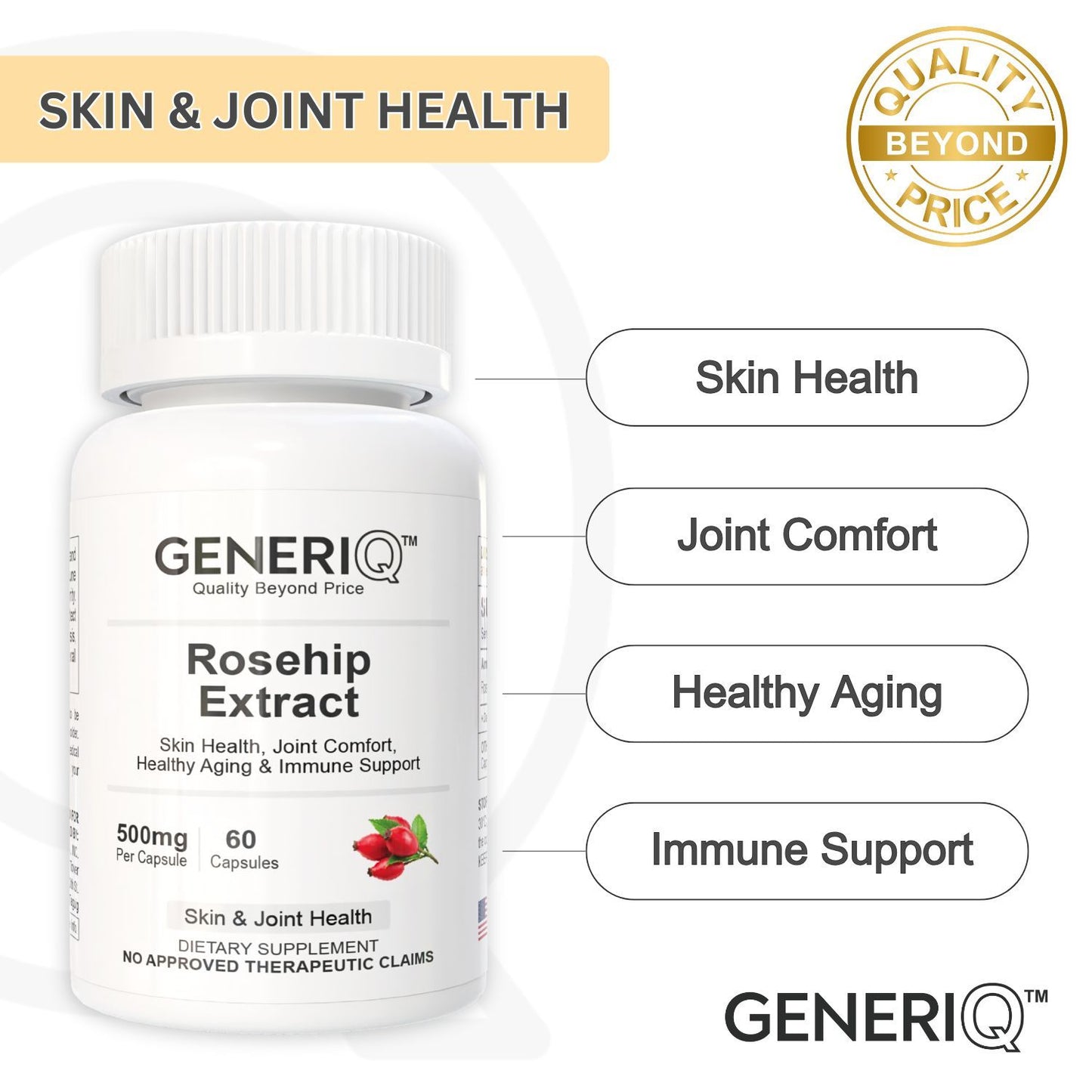 GENERIQ™ Rosehip Extract, 500mg