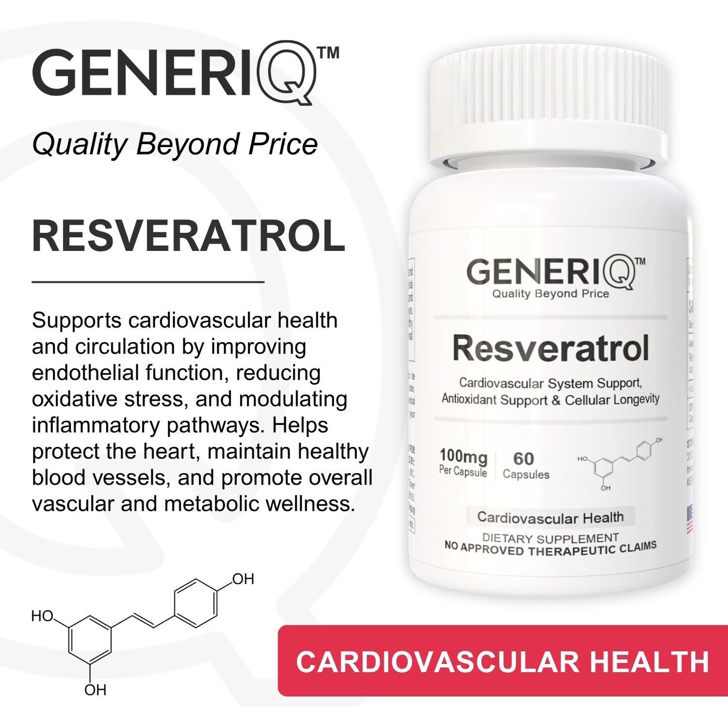 GENERIQ™ Resveratrol, 100mg