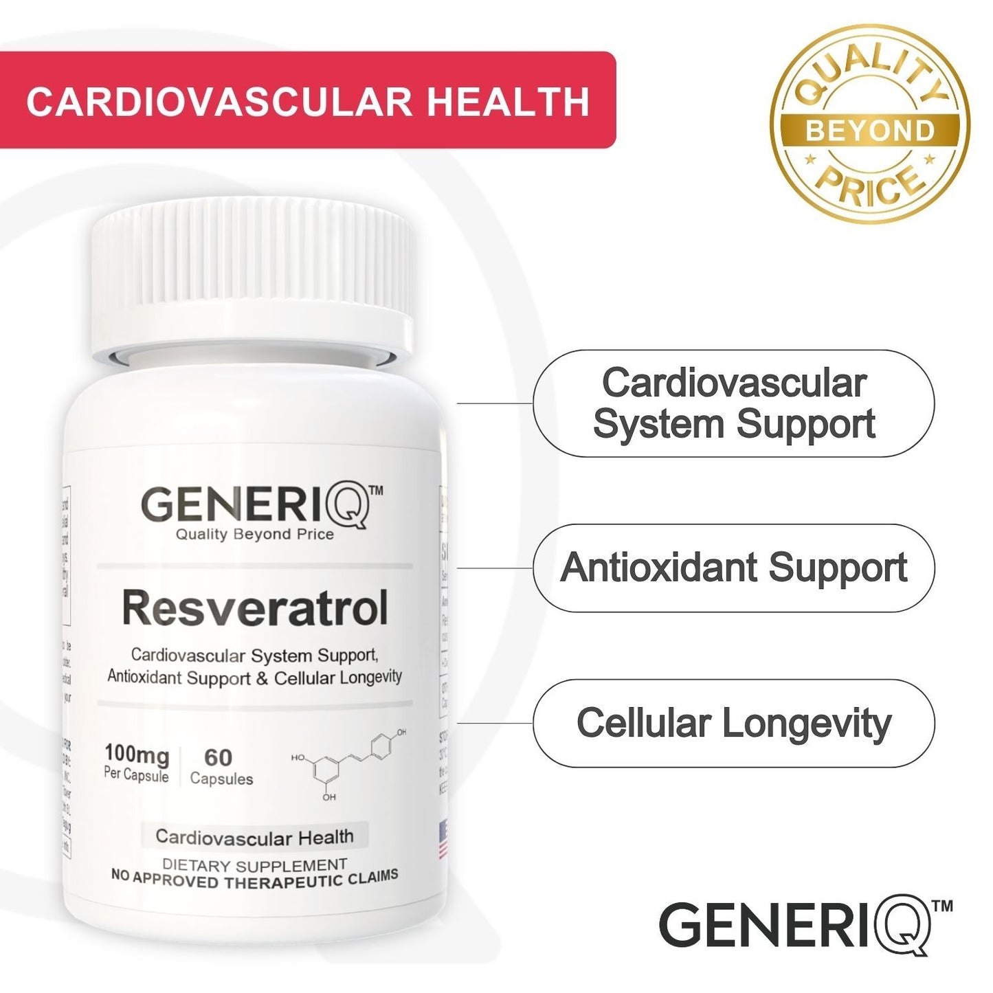 GENERIQ™ Resveratrol, 100mg