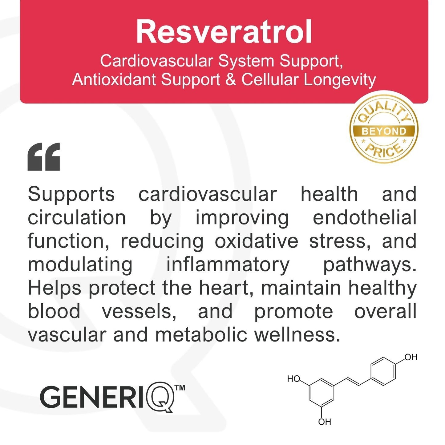 GENERIQ™ Resveratrol, 100mg