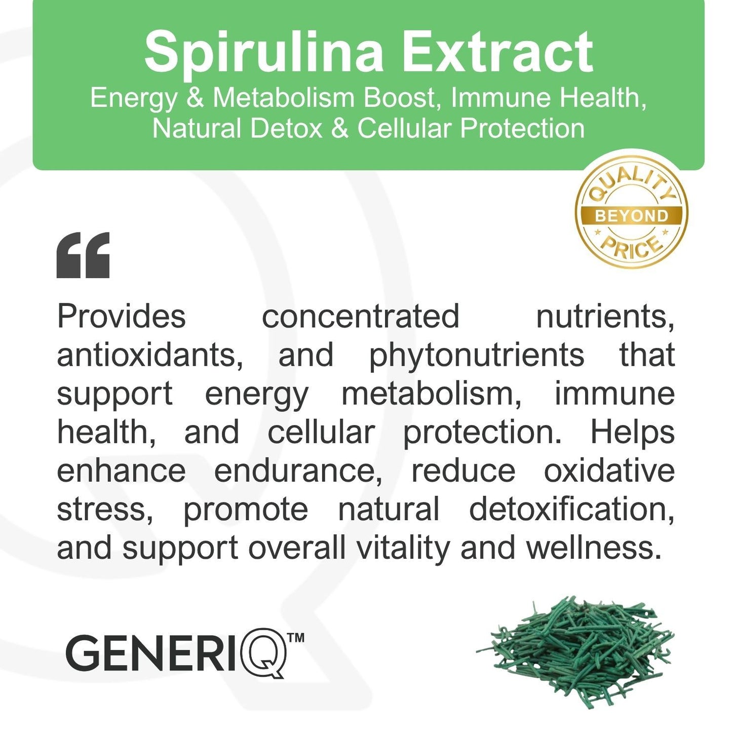 GENERIQ™ Spirulina Extract, 500mg