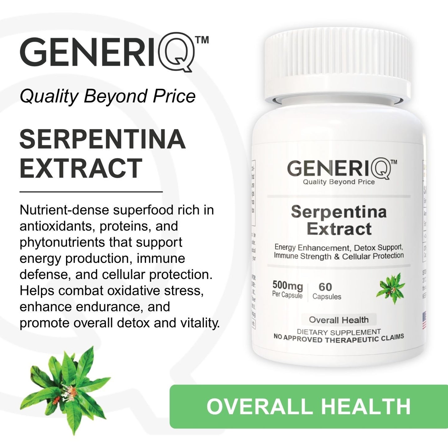 GENERIQ™ Serpentina Extract, 500mg