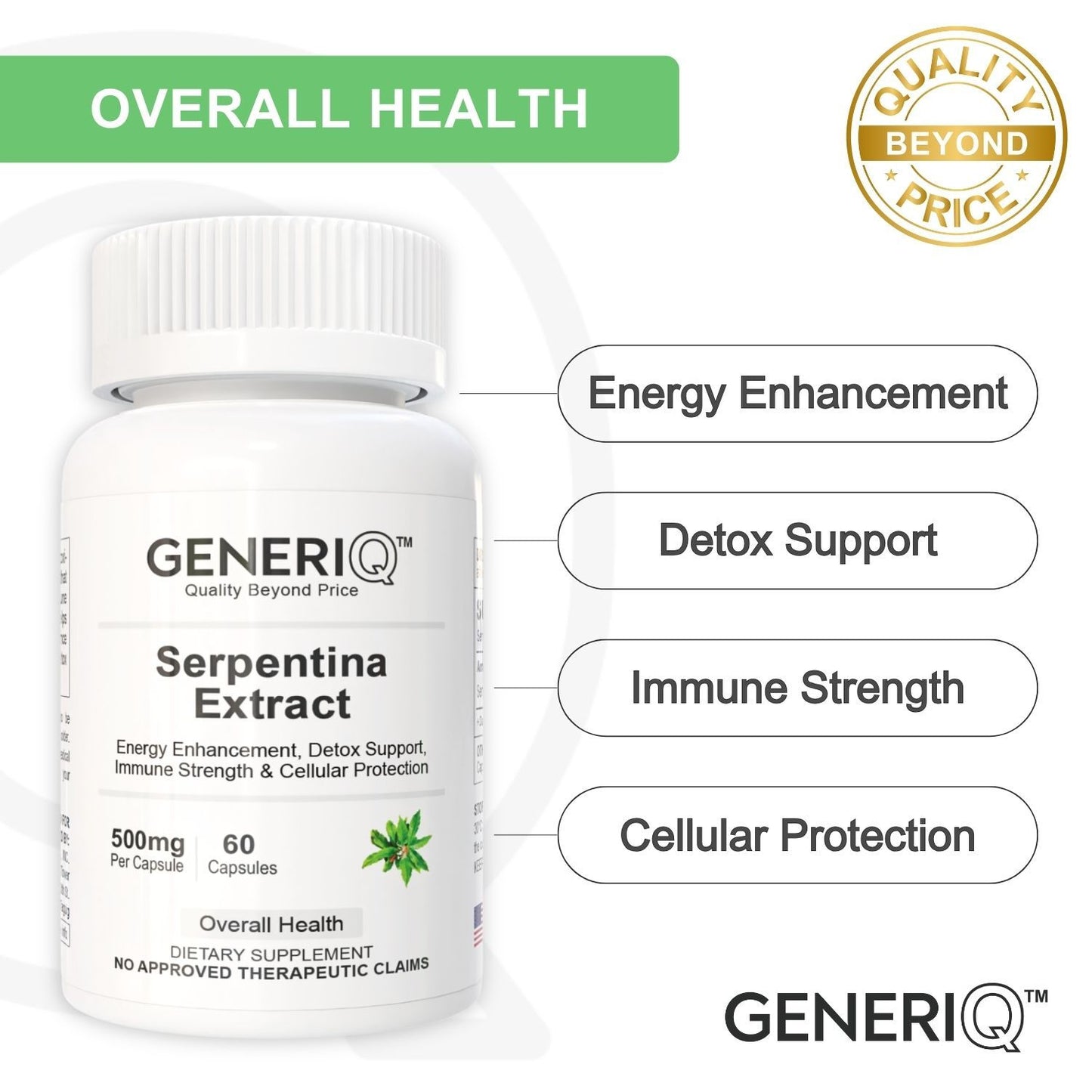 GENERIQ™ Serpentina Extract, 500mg