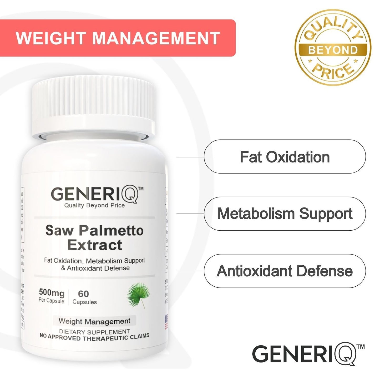 GENERIQ™ Saw Palmetto Extract, 500mg