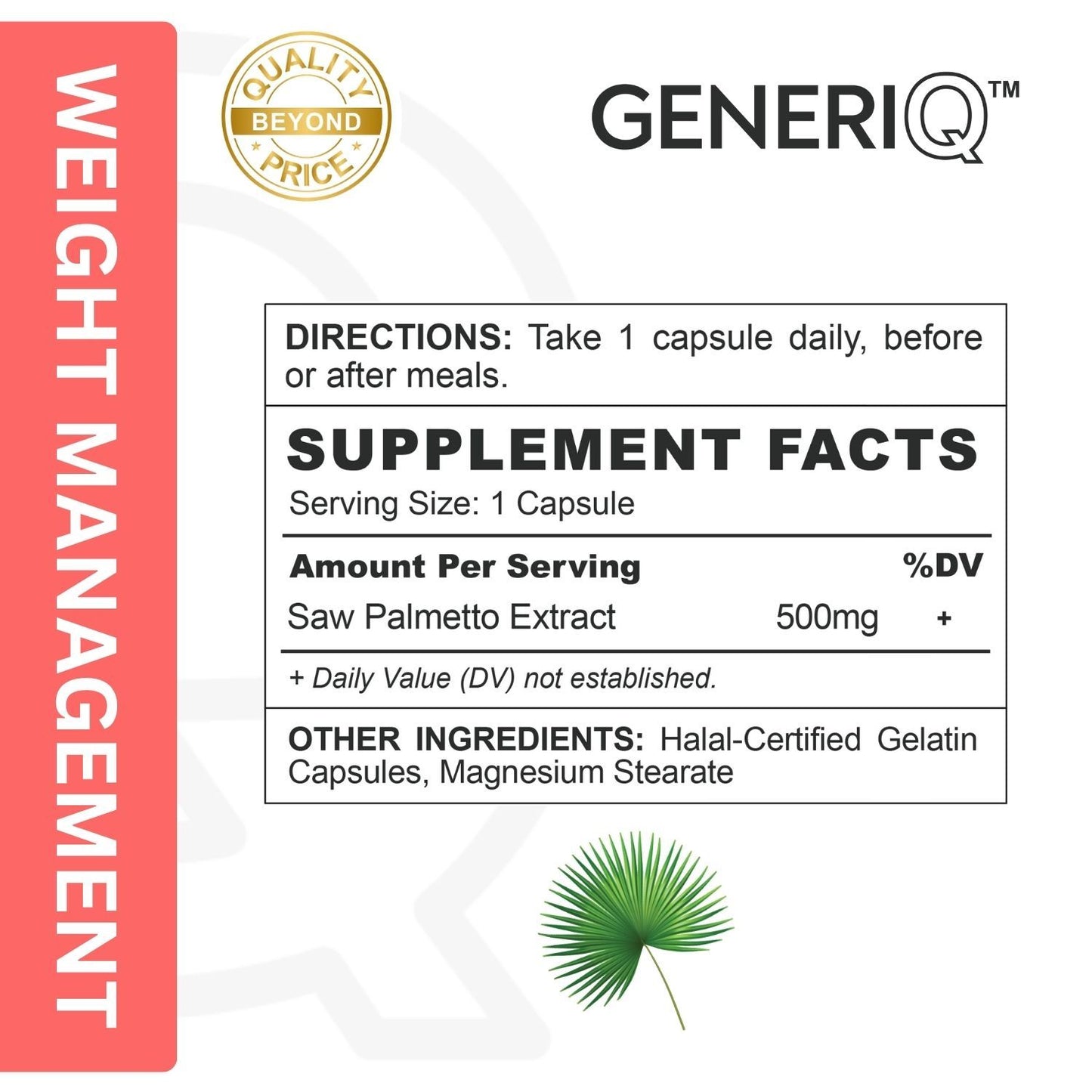 GENERIQ™ Saw Palmetto Extract, 500mg