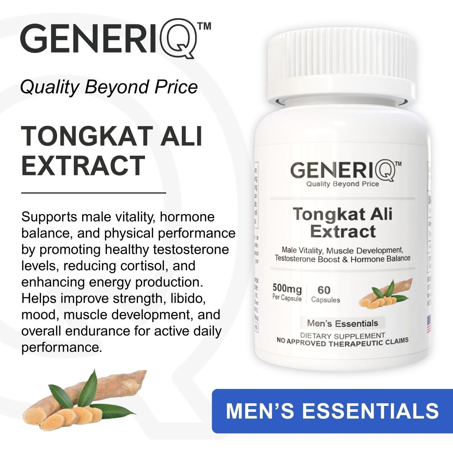 GENERIQ™ Tongkat Ali Extract, 500mg