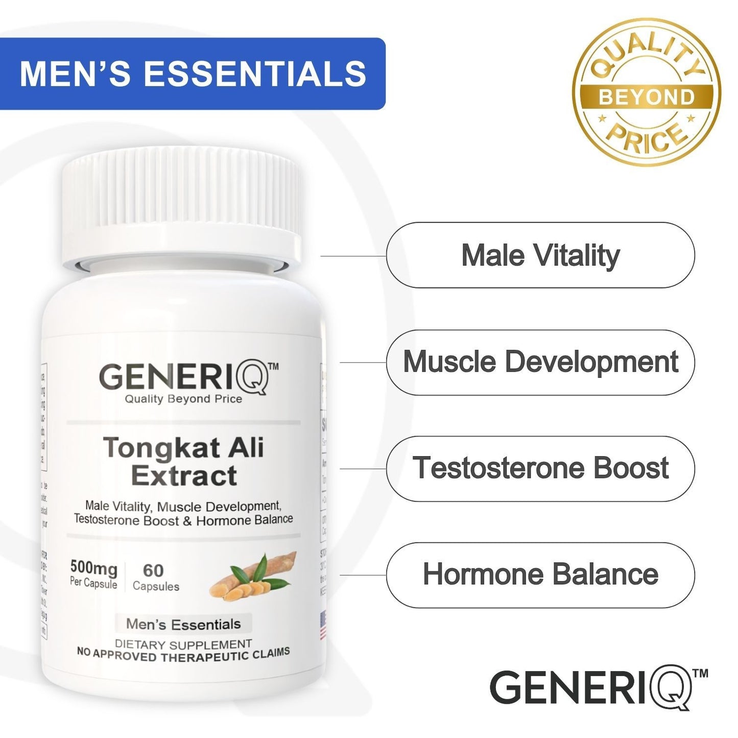 GENERIQ™ Tongkat Ali Extract, 500mg