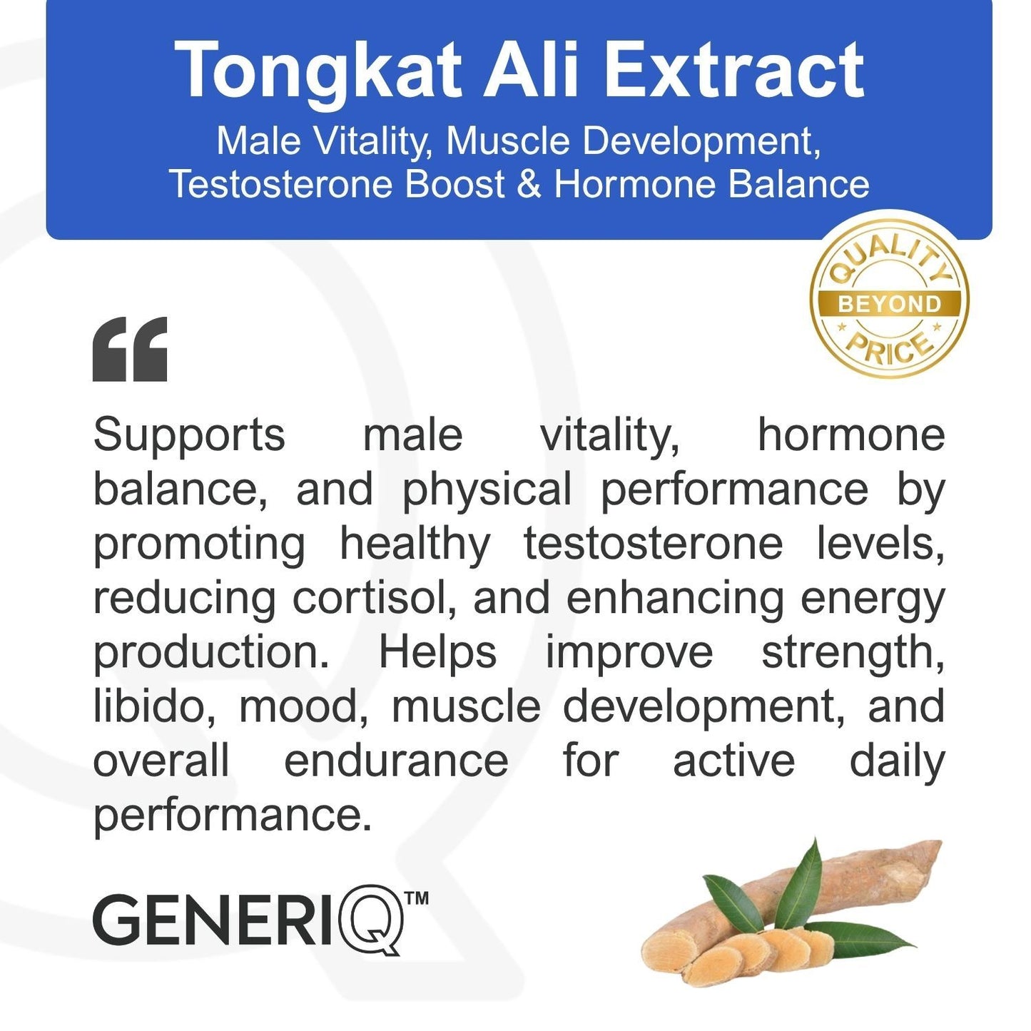 GENERIQ™ Tongkat Ali Extract, 500mg