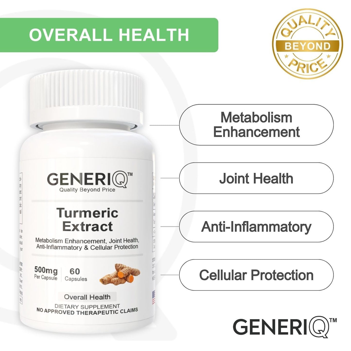 GENERIQ™ Turmeric Extract, 500mg