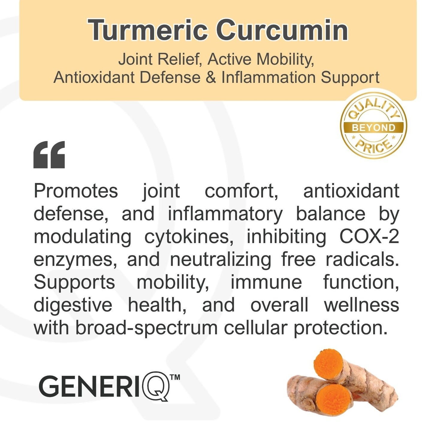 GENERIQ™ Turmeric Curcumin, 500mg
