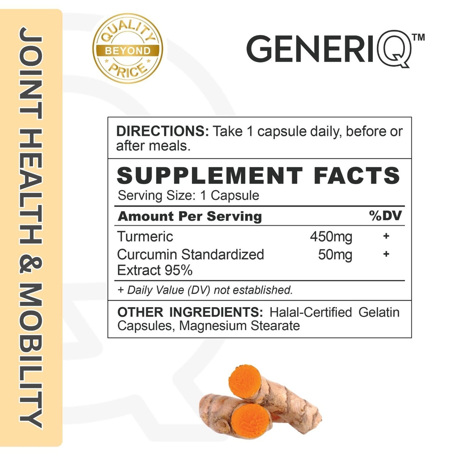 GENERIQ™ Turmeric Curcumin, 500mg