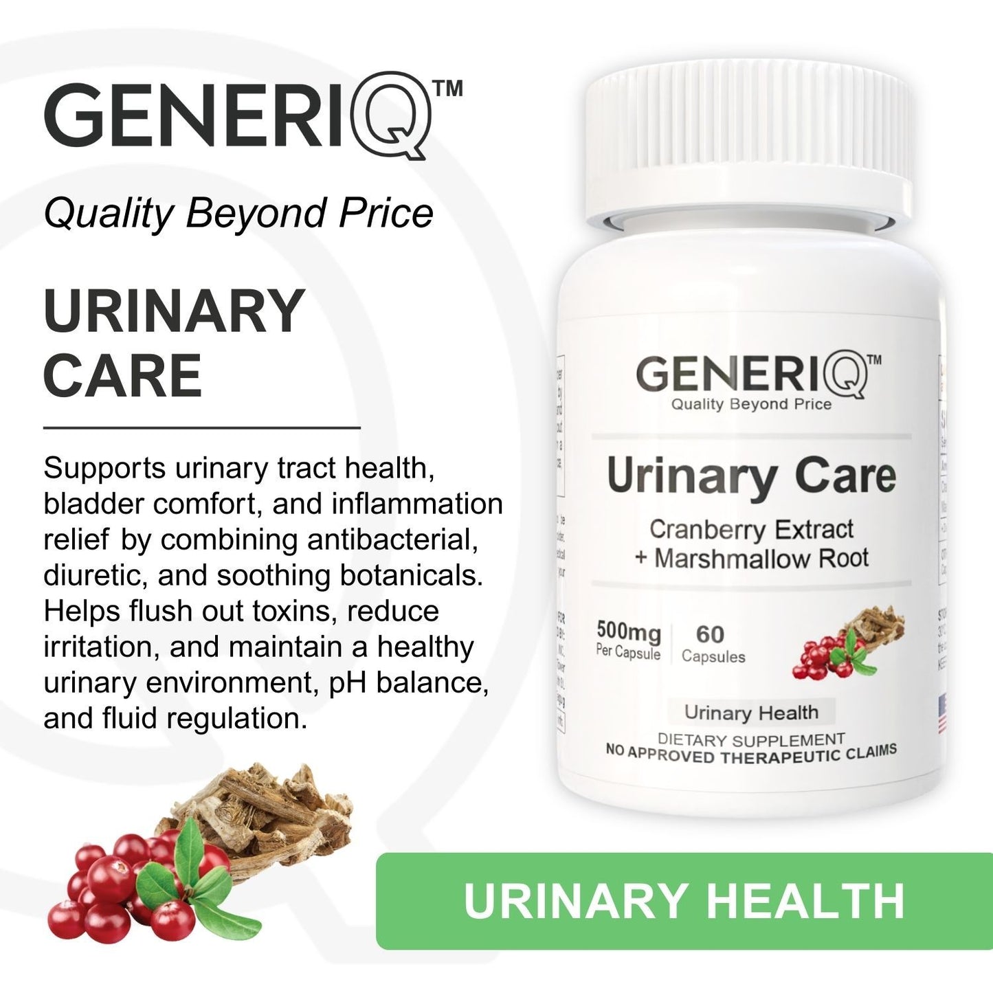 GENERIQ™ Urinary Care, 500mg