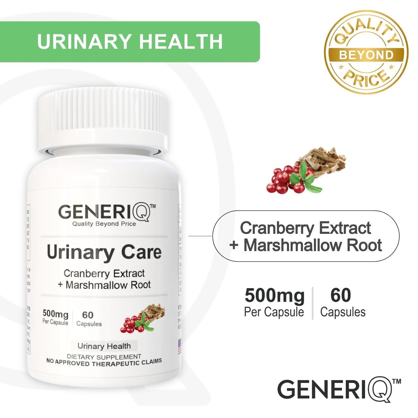 GENERIQ™ Urinary Care, 500mg