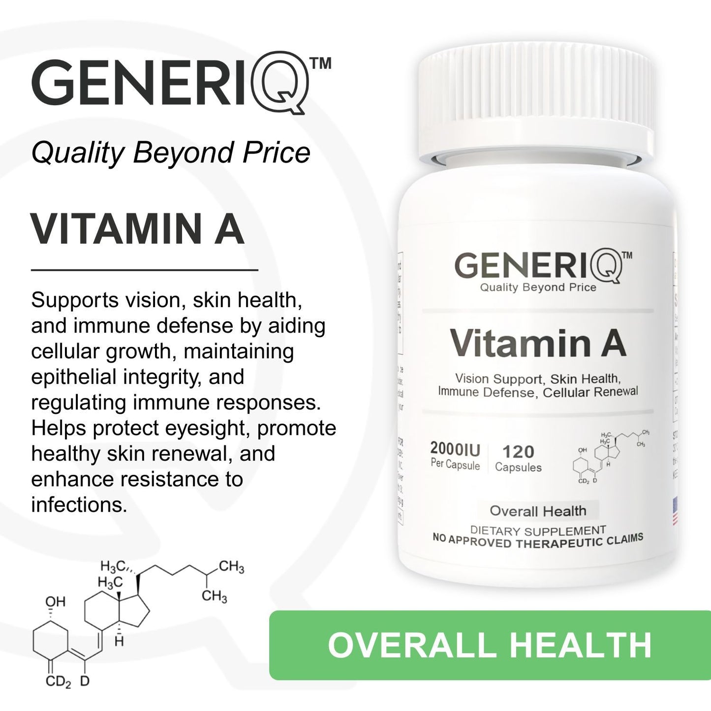 GENERIQ™ Vitamin A, 2000IU