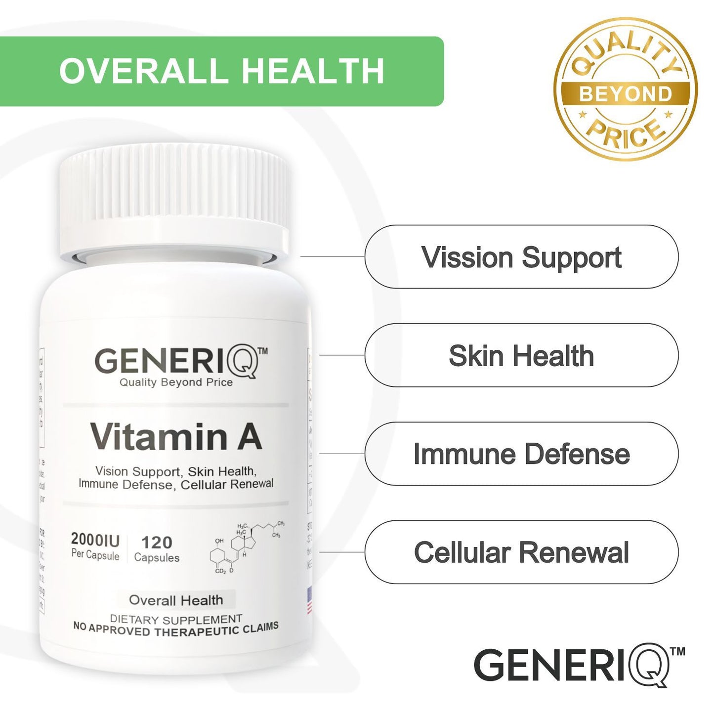 GENERIQ™ Vitamin A, 2000IU