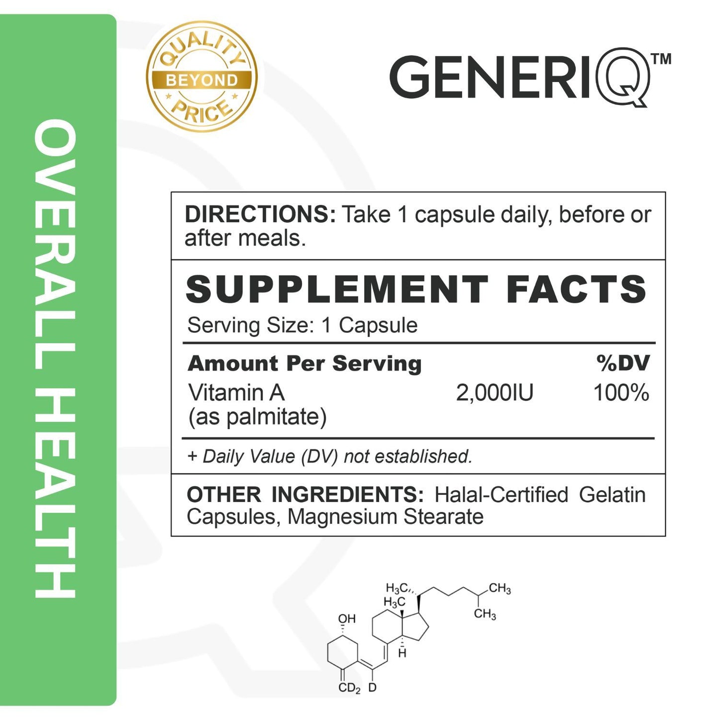 GENERIQ™ Vitamin A, 2000IU