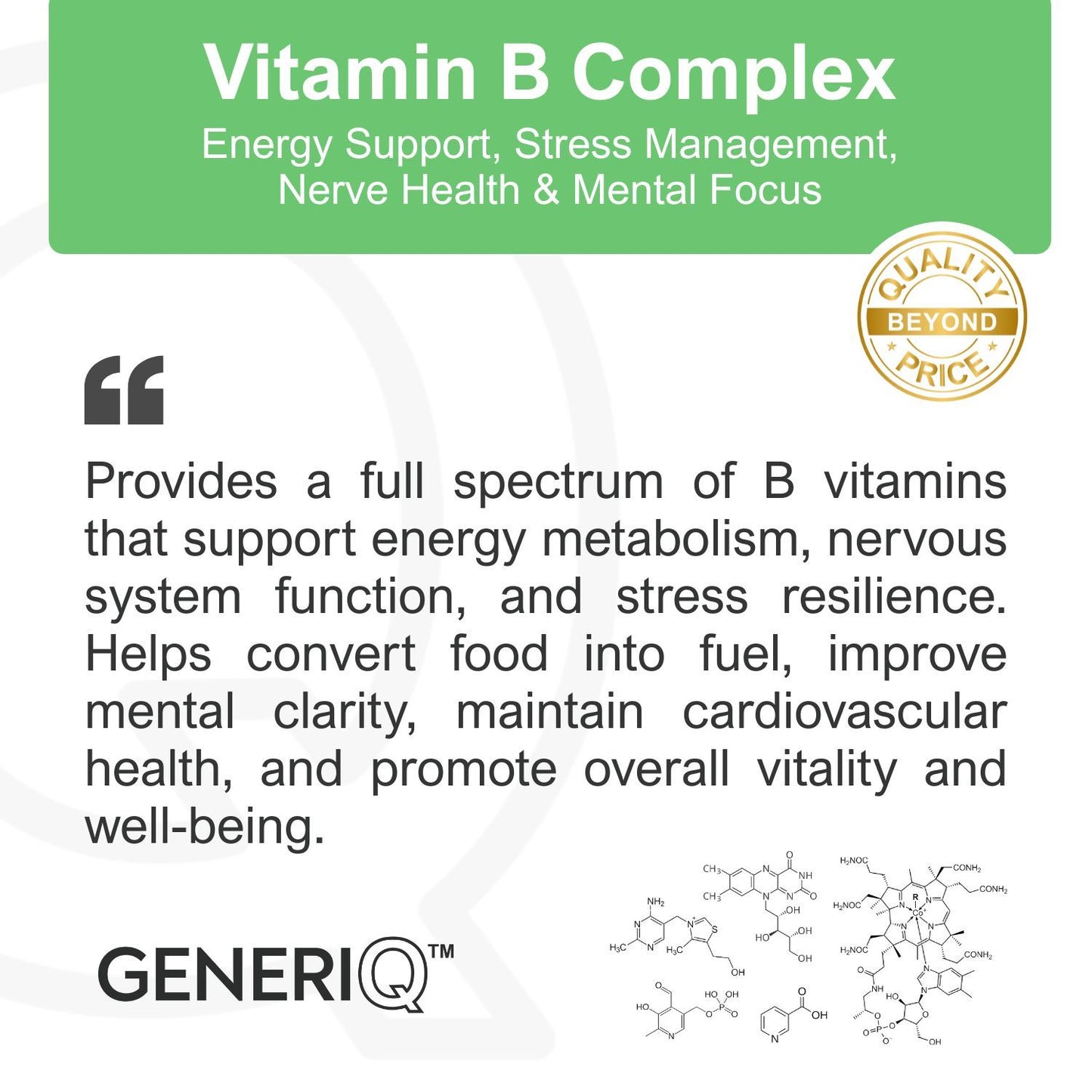 GENERIQ™ Vitamin B Complex, 200mg