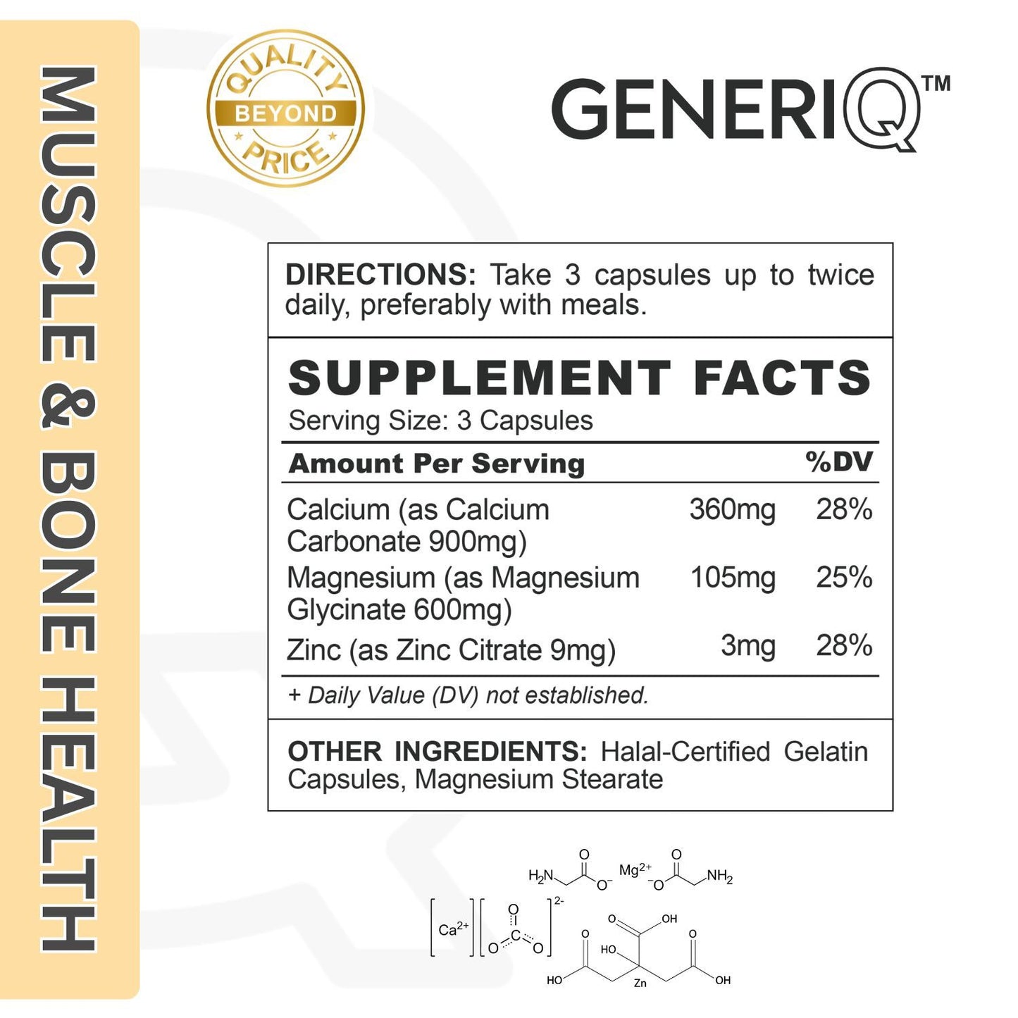GENERIQ™ Calcium Magnesium Zinc, 468mg