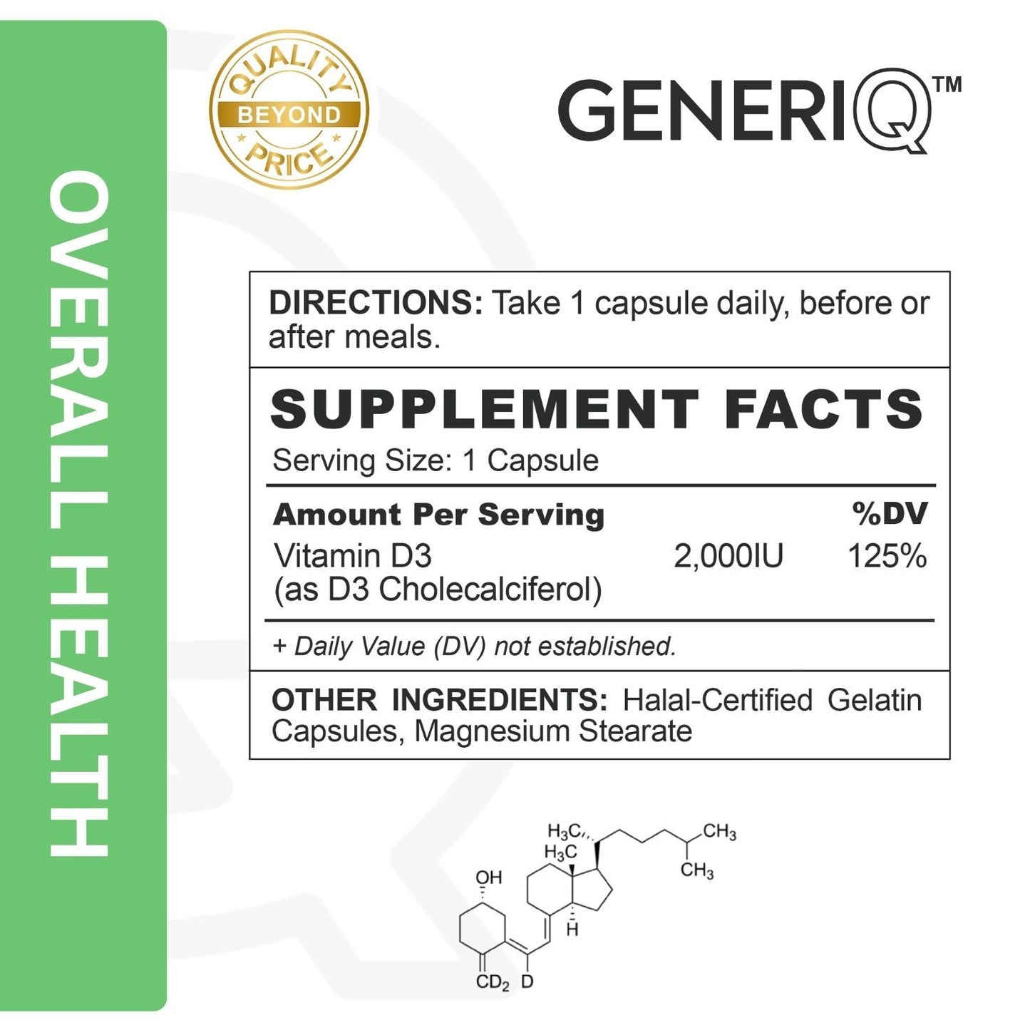 GENERIQ™ Vitamin D3, 2000IU
