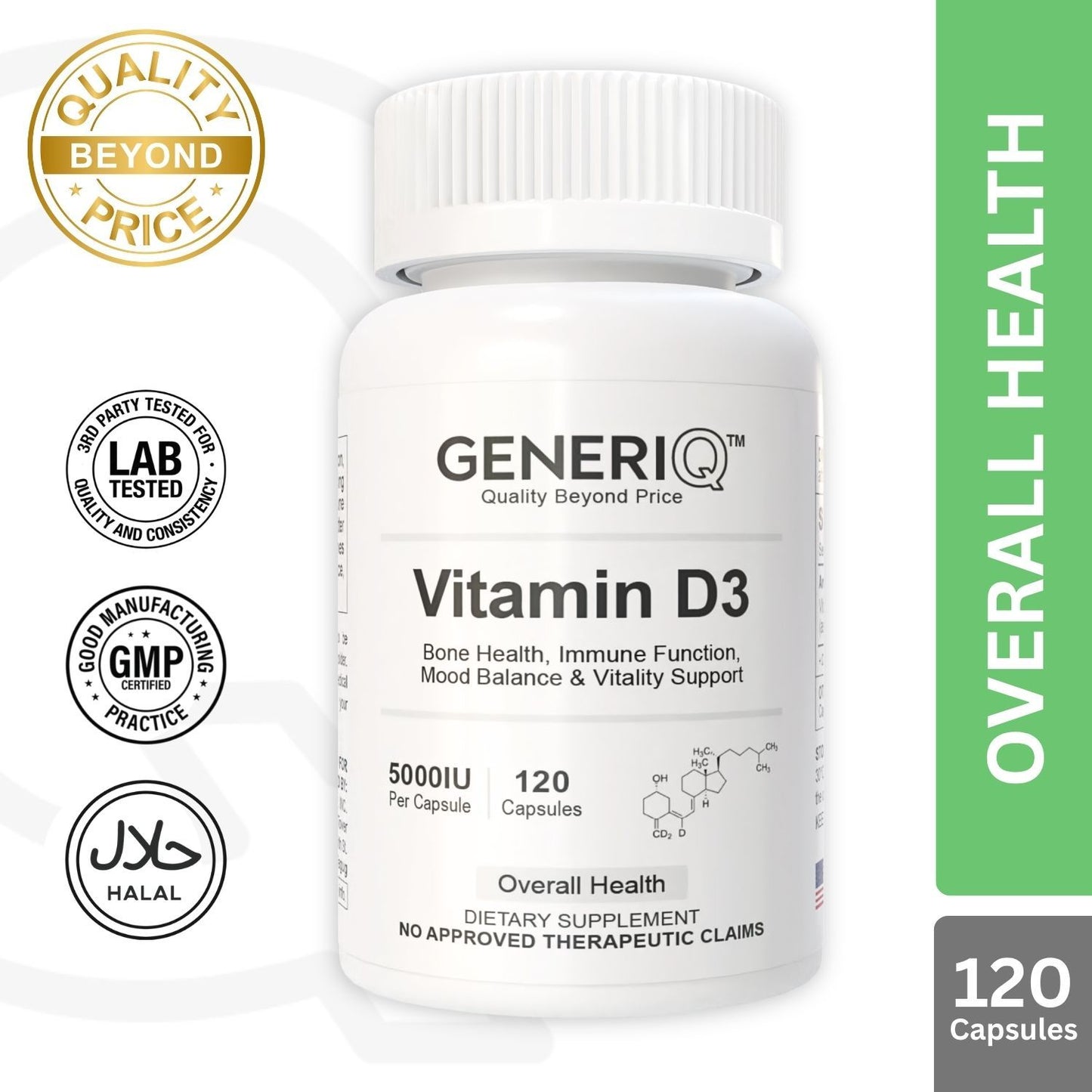 GENERIQ™ Vitamin D3, 5000IU