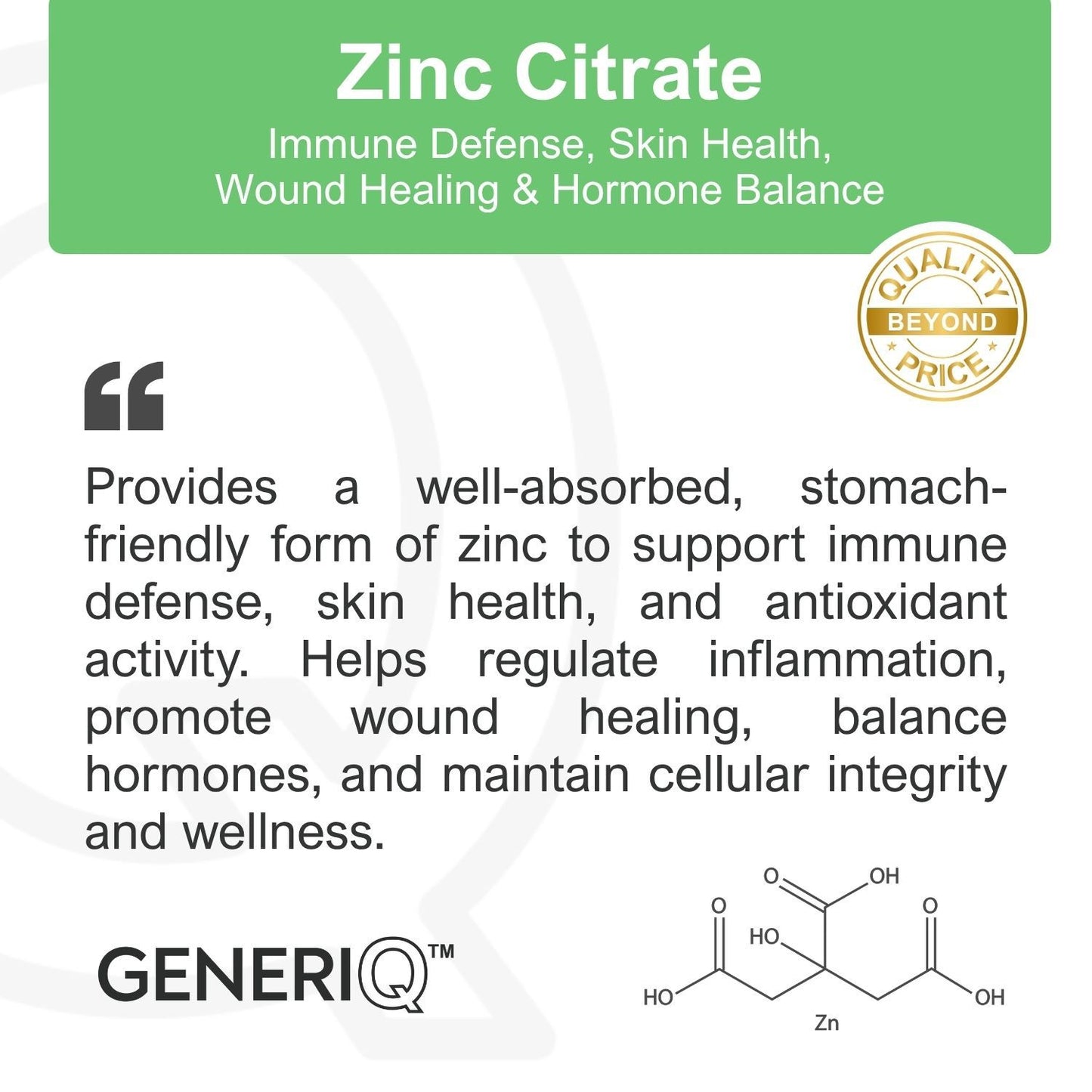 GENERIQ™ Zinc, 40mg