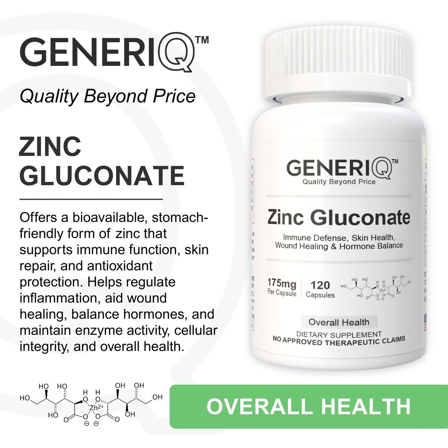 GENERIQ™ Zinc Gluconate, 175mg