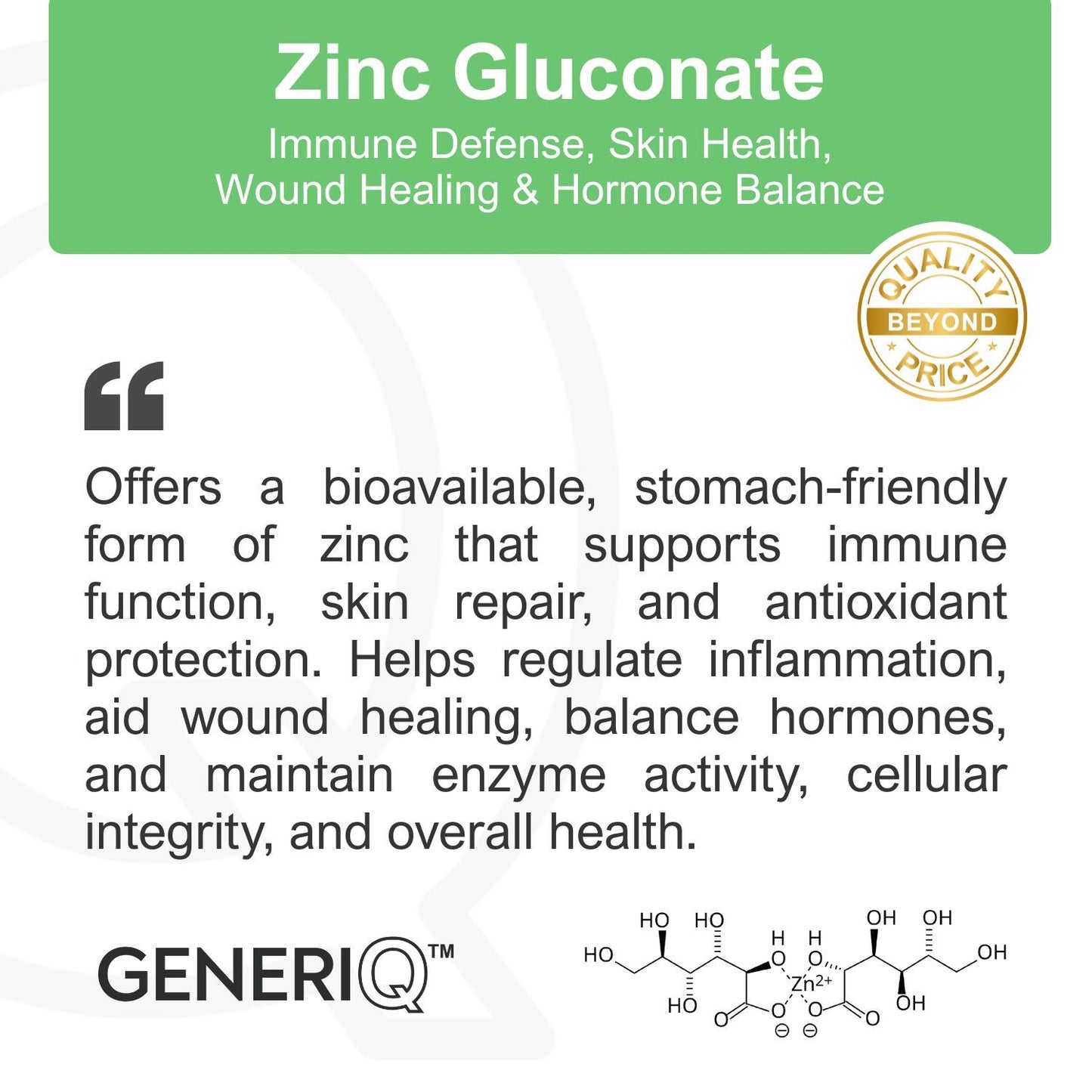 GENERIQ™ Zinc Gluconate, 175mg