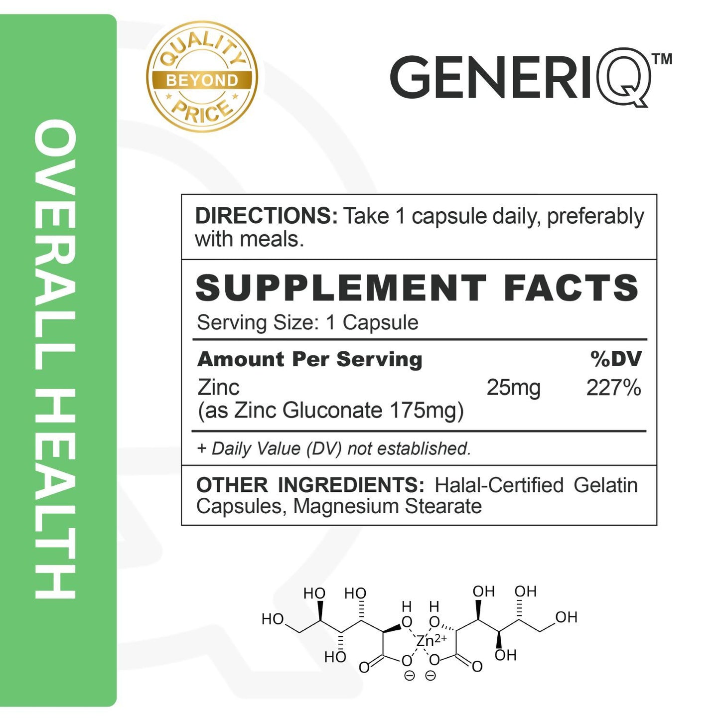 GENERIQ™ Zinc Gluconate, 175mg