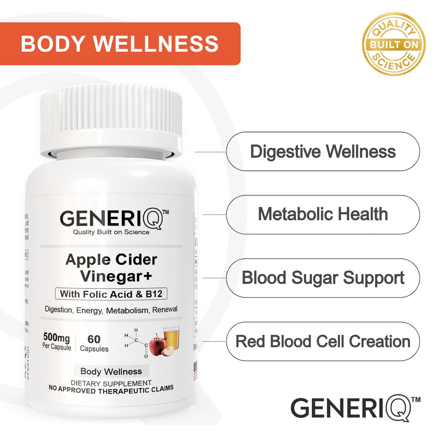 Apple Cider Vinegar+ (with Folic Acid & B12)