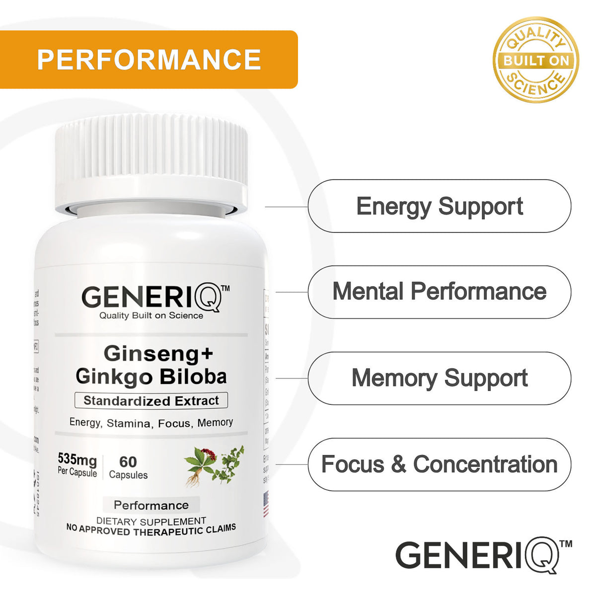 Ginseng + Ginkgo Biloba, Standardized Extract