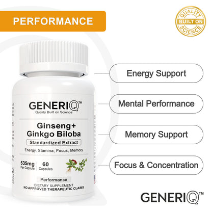 Ginseng + Ginkgo Biloba, Standardized Extract
