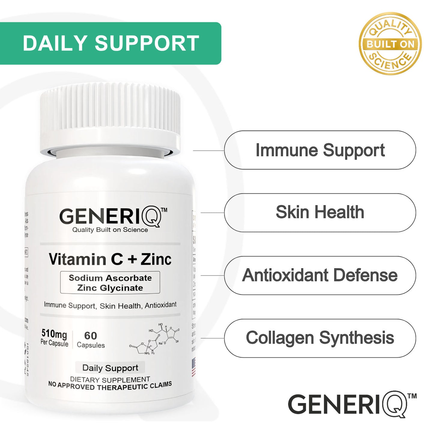 Vitamin C (Sodium Ascorbate) + Zinc Glycinate