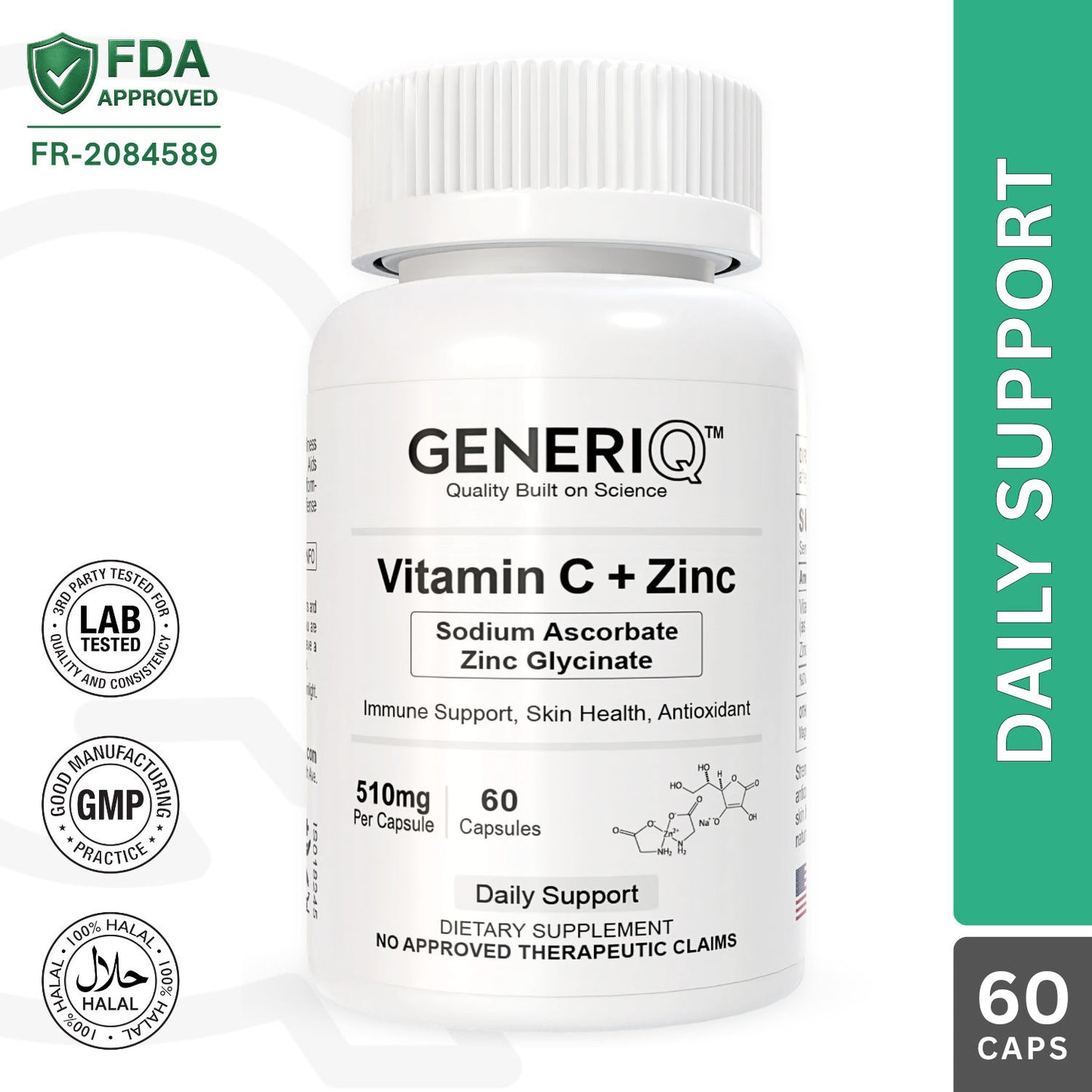 Vitamin C (Sodium Ascorbate) + Zinc Glycinate