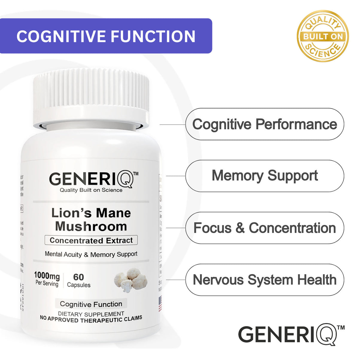 Lion’s Mane Mushroom, Concentrated Extract