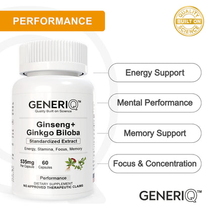 Ginseng + Ginkgo Biloba (Standardized Extract)