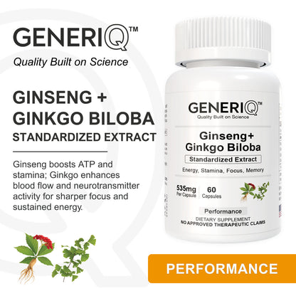 Ginseng + Ginkgo Biloba (Standardized Extract)