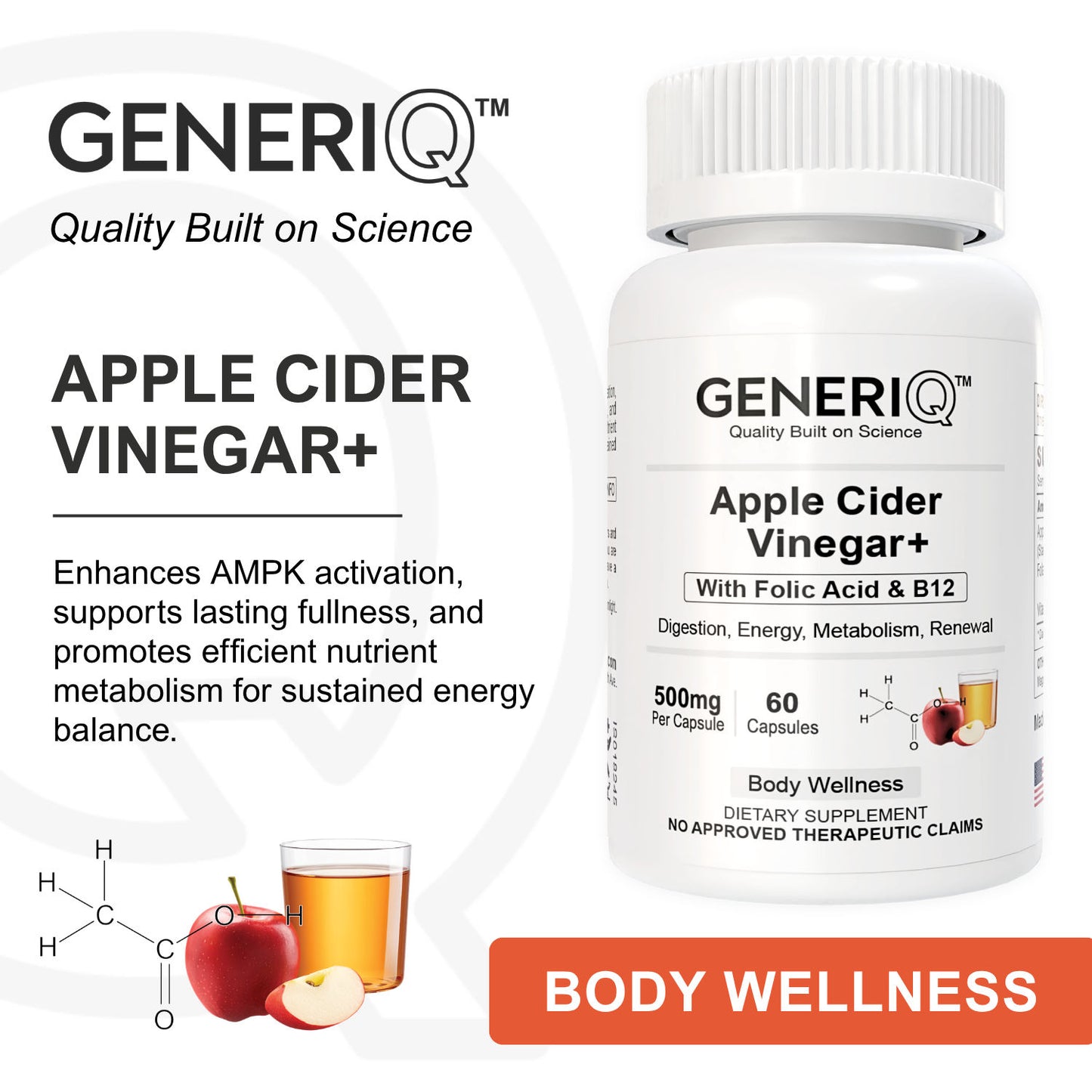 Apple Cider Vinegar+ (with Folic Acid & B12)