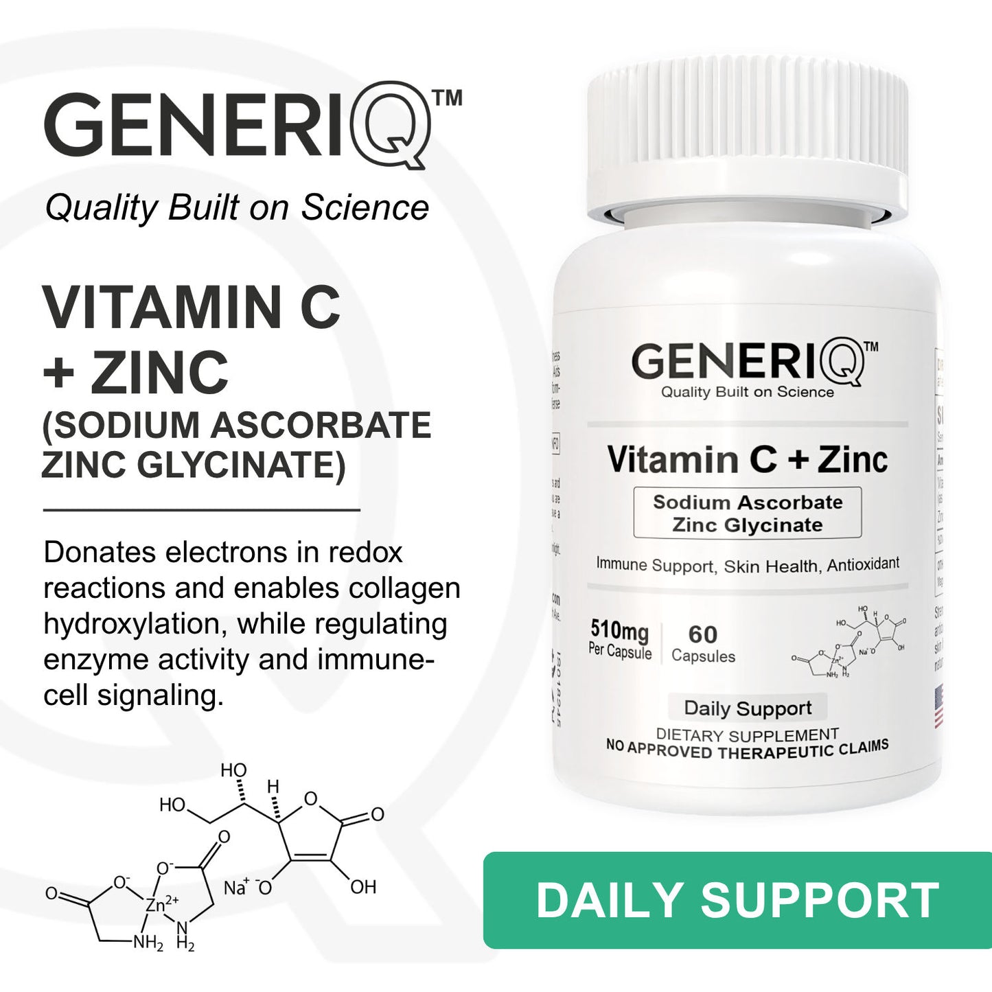 Vitamin C (Sodium Ascorbate) + Zinc Glycinate