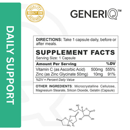 Vitamin C (Ascorbic Acid) + Zinc Glycinate