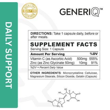 Vitamin C (Ascorbic Acid) + Zinc Glycinate
