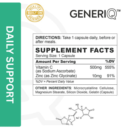 Vitamin C (Sodium Ascorbate) + Zinc Glycinate
