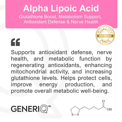 GENERIQ™ Alpha Lipoic Acid, 300mg