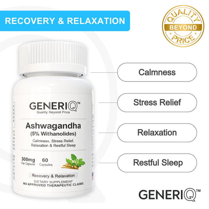 GENERIQ™ Ashwagandha (5% Withanolides), 300mg