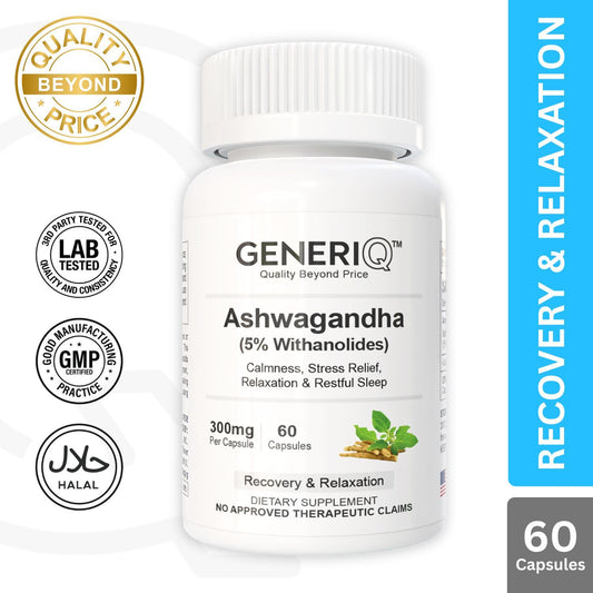 GENERIQ™ Ashwagandha (5% Withanolides), 300mg