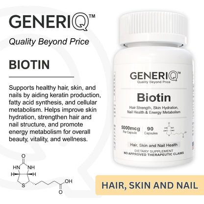 GENERIQ™ Biotin, 5000mcg
