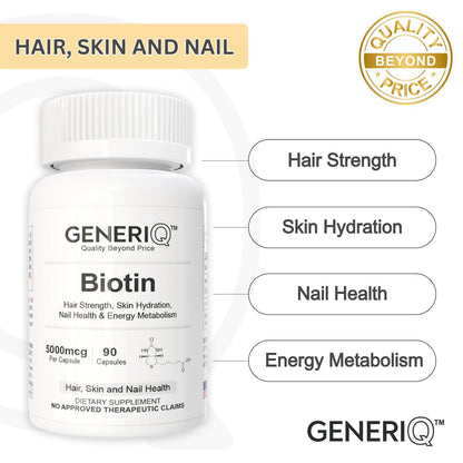 GENERIQ™ Biotin, 5000mcg