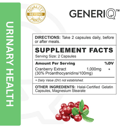 GENERIQ™ Cranberry Extract With Proanthocyanidins, 500mg