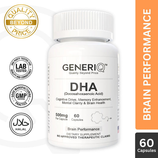 GENERIQ™ DHA (Docosahexaenoic Acid), 500mg